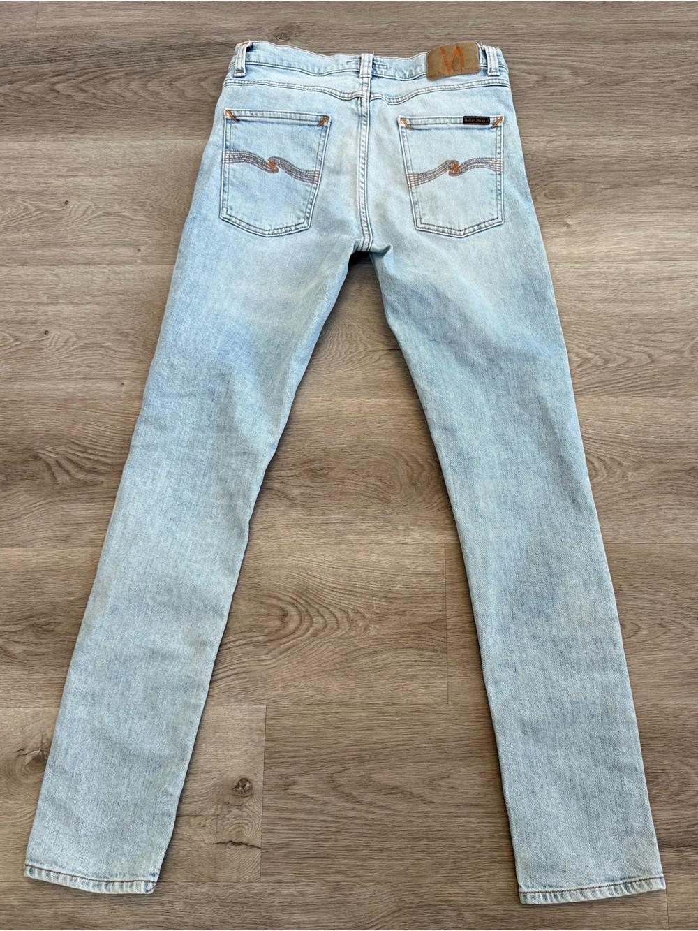 Nudie Jeans Lean Dean Slim Tapered Fit Light Blue Wash SIZE 29x32 Organic Cotton